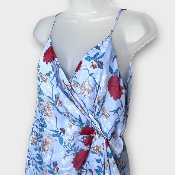 BARDOT Elle Floral Georgette Midi Dress faux wrap ruffle US size 8 cocktail - Picture 3 of 7